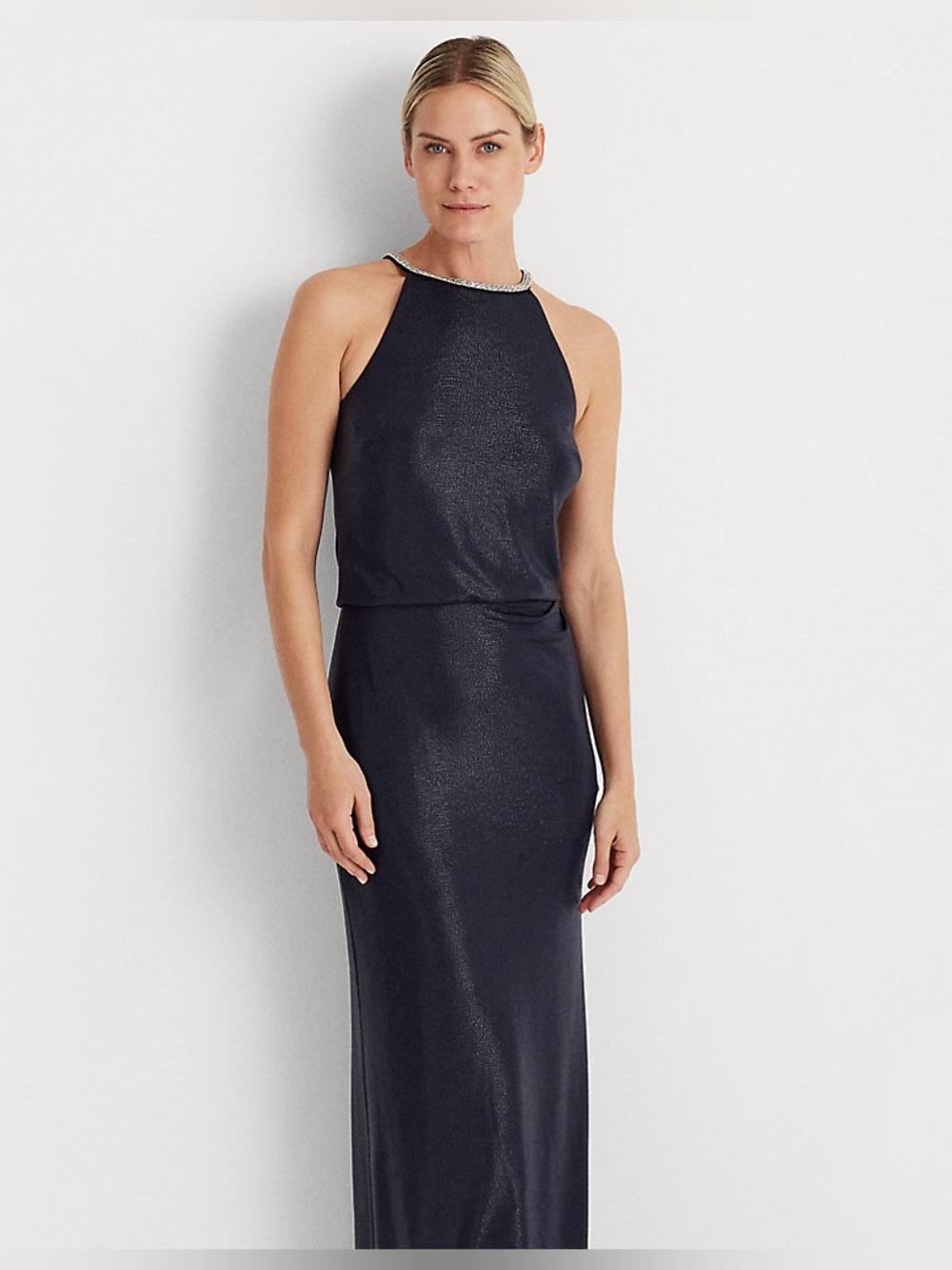🔷RALPH LAUREN Metallic Halter-Neck Gown🔷 - Picture 3 of 16